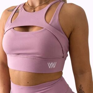 Lavender Sports Bra with Cutout Design